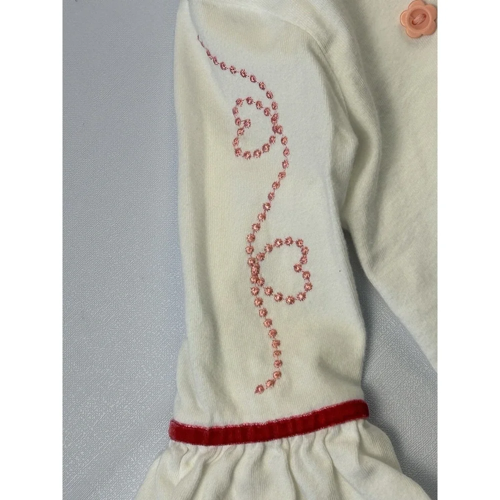 Mary Jane Girls 2T‎ White Bell Sleeve Top Heart Embroidery Boho Modern